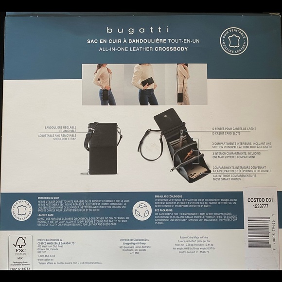 NWT Bugatti Leather Crossbody Purse - Picture 2 of 2